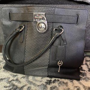 Michael Kors Micro Stud Hamilton Tote Bag - Black